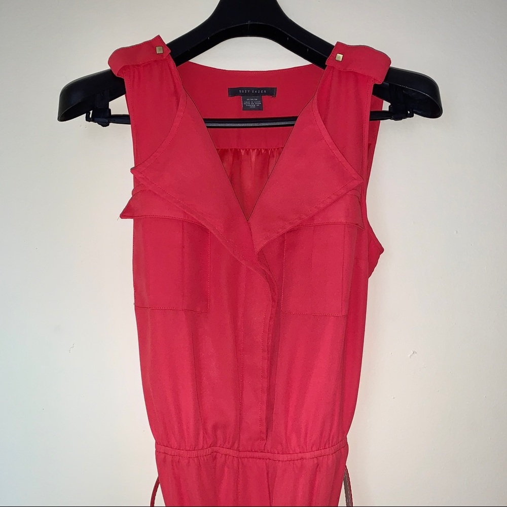 Suzy Sheir Spring - Coral Orange  Boho chic Summer  dress career casual